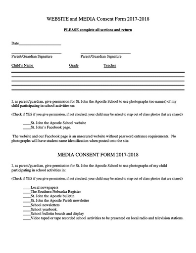 Website and Media Consent Form